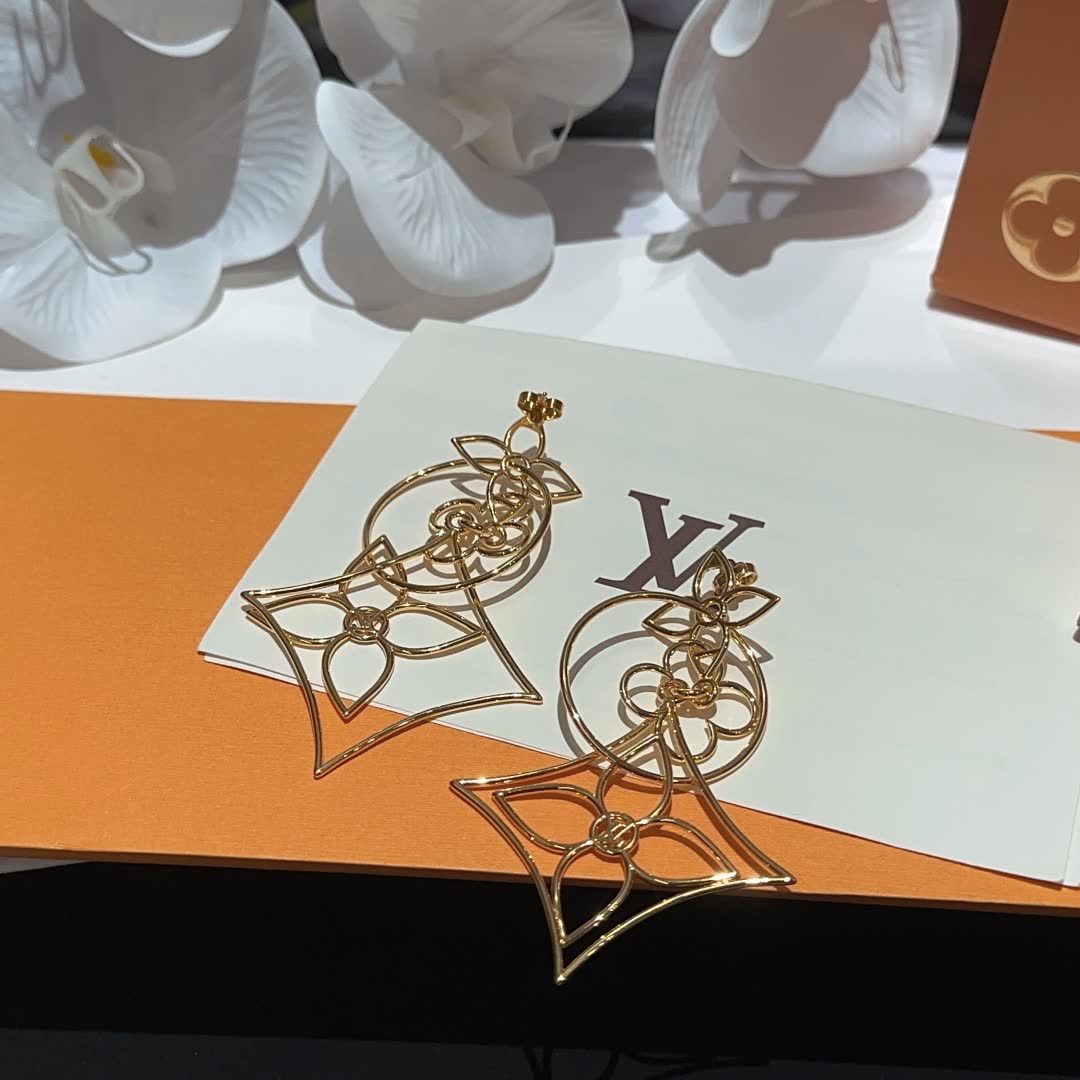 Louis Vuitton Gold Geometric Earrings
